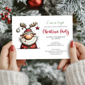 Invitation Whimsical Playful Santa Claus Holiday Party Card