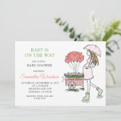 Invitation Whimsical Pregnant Maman (Debout devant)