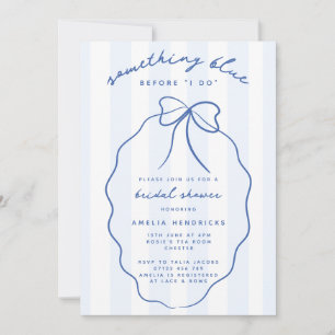 Invitation Whimsical Preppy Quelque chose de bleu Fête des ma