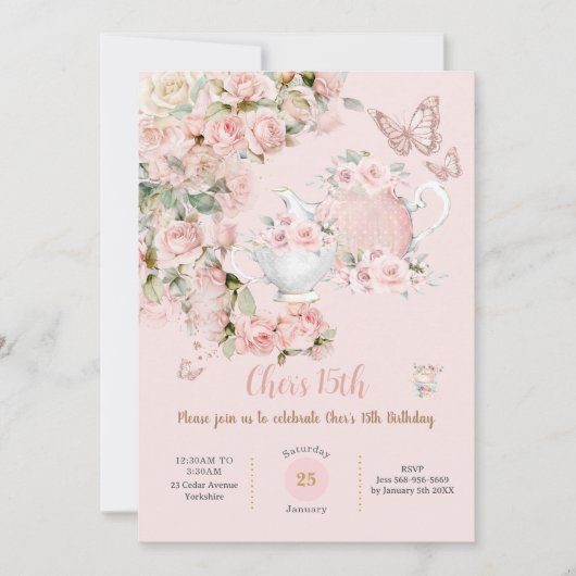 Invitation Whimsical Princess Fairytale Castle Rose Anniversa (Devant)