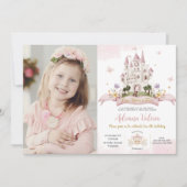 Invitation Whimsical Princess Fairytale Castle Rose Anniversa (Devant)