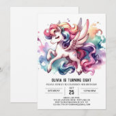 Invitation Whimsical Printable Horse Anniversaire (Devant / Derrière)