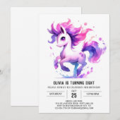 Invitation Whimsical Printable Horse Anniversaire (Devant / Derrière)