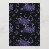 Invitation Whimsical Purple Outer Space Seamless Pattern (Devant)