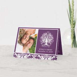 Invitation Whimsical Purple Swirl Tree 2 Mariage photo