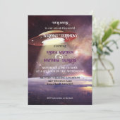 Invitation Whimsical QR Code Sci-fi UFO Space Mariage (Debout devant)