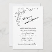 Invitation Whimsical Quirky Bow Handwriting Élégant Mariage (Devant)