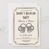 Invitation Whimsical Quirky Cheers et Bières Bachelor (Devant)