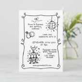 Invitation Whimsical Quirky Doodle Frame Français Retro Maria (Debout devant)