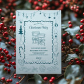 Invitation Whimsical Quirky Doodle Holiday