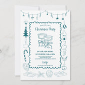 Invitation Whimsical Quirky Doodle Holiday (Devant)
