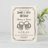 Invitation Whimsical Quirky Funky Cheers 30 e anniversaire (Debout devant)