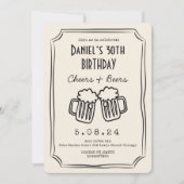 Invitation Whimsical Quirky Funky Cheers 30 e anniversaire (Devant)