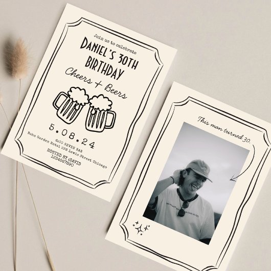 Invitation Whimsical Quirky Funky Cheers 30 e anniversaire