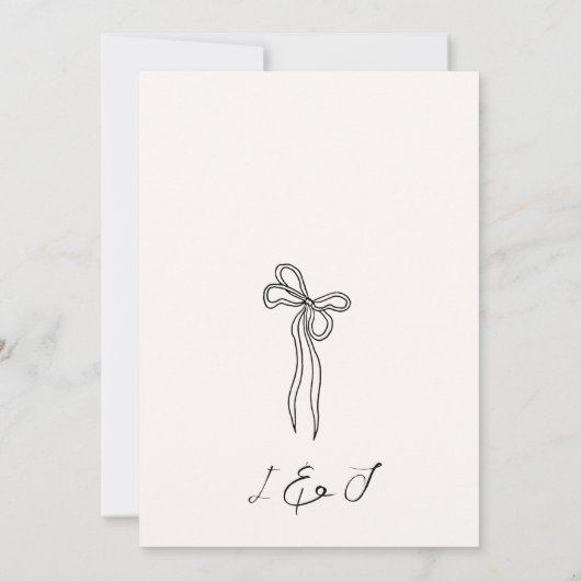 Invitation Whimsical Quirky Hand Drawn Bow Enregistrer la dat (Dos)