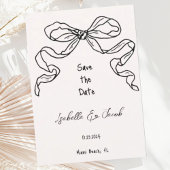 Invitation Whimsical Quirky Hand Drawn Bow Enregistrer la dat