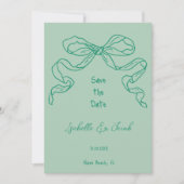 Invitation Whimsical Quirky Hand Drawn Sage Bow Enregistrer l (Devant)