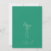 Invitation Whimsical Quirky Hand Drawn Sage Bow Enregistrer l (Dos)