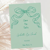 Invitation Whimsical Quirky Hand Drawn Sage Bow Enregistrer l