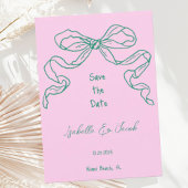 Invitation Whimsical Quirky Hand Drawn Sage Bow Enregistrer l