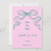 Invitation Whimsical Quirky Hand Drawn Sage Bow Enregistrer l (Devant)