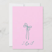 Invitation Whimsical Quirky Hand Drawn Sage Bow Enregistrer l (Dos)