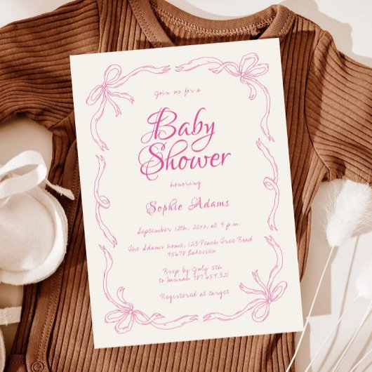 Invitation Whimsical Quirky Main tiré Baby shower de la cabos