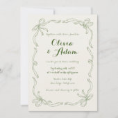 Invitation Whimsical Quirky Main tiré Mariage de mâchoire ver (Devant)