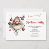 Invitation Whimsical Quirky Santa Editable Christmas Party (Devant)