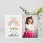 Invitation Whimsical Rainbow Birthday (Debout devant)