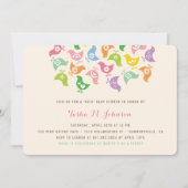 Invitation Whimsical Rainbow Chicks Moderne Baby shower chic (Devant)