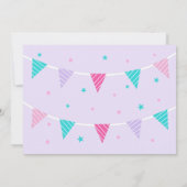 Invitation Whimsical Rainbow Unicorn Purple 5e anniversaire (Dos)