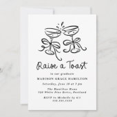 Invitation Whimsical Raise a Toast Photo Graduation Party (Devant)
