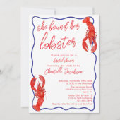 Invitation Whimsical Red Elle A Trouvé Sa Fête des mariées De (Devant)