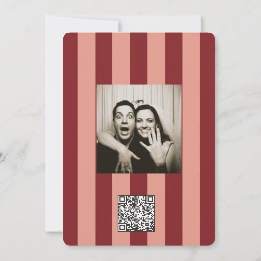 Invitation Whimsical Red Pink Striped Scribble Wedding (Dos)