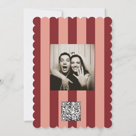 Invitation Whimsical Red Pink Striped Scribble Wedding (Dos)