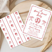 Invitation Whimsical Red Strawberry Berry Baby shower doux