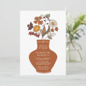 Invitation Whimsical Retro Boho Floral 40e anniversaire (Debout devant)