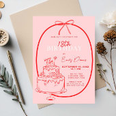 Invitation Whimsical Retro Border 18e fête d'anniversaire