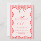 Invitation Whimsical Retro Border 21e fête d'anniversaire (Devant)