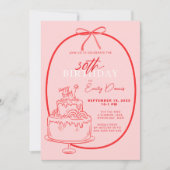 Invitation Whimsical Retro Border 30e fête d'anniversaire (Devant)