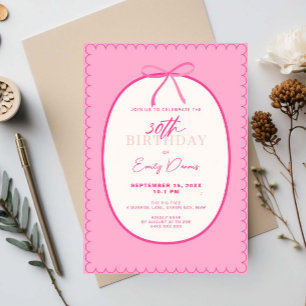 Invitation Whimsical Retro Border 30e fête d'anniversaire