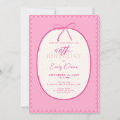 Invitation Whimsical Retro Border 40e fête d'anniversaire (Devant)
