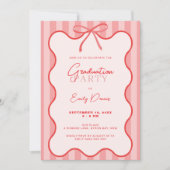 Invitation Whimsical Retro Border Grad Party (Devant)