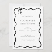 Invitation Whimsical Ribbon Bow 16th Birthday Party (Devant)