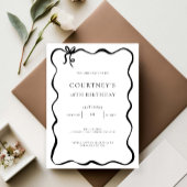 Invitation Whimsical Ribbon Bow 18e fête d'anniversaire