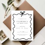 Invitation Whimsical Ribbon Bow 21e fête d'anniversaire<br><div class="desc">Cette invitation fantaisiste à la fête d'anniversaire comporte un joli dainty dessiné à la main et un texte simple. Pour une personnalisation plus avancée de cette conception, par exemple la modification de la disposition, de la police ou de la taille du texte, cliquez sur le bouton "PERSONNALISER" ci-dessus. Veuillez me...</div>