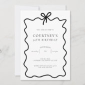 Invitation Whimsical Ribbon Bow 50e fête d'anniversaire (Devant)