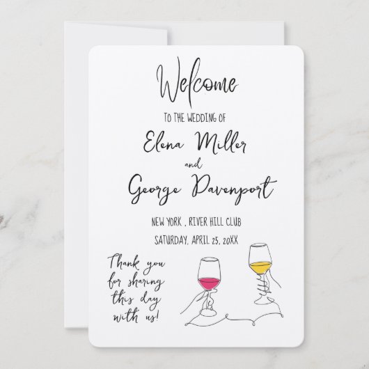 Invitation Whimsical Romance Mariage (Devant)