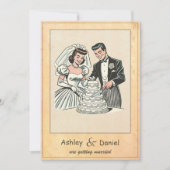 Invitation Whimsical Romantic Bride Groom les années 50 Maria (Devant)